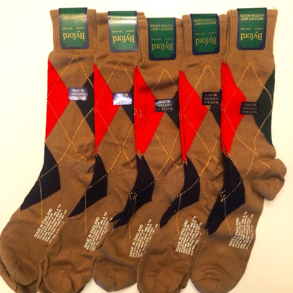 Buford Argyle Golf Socks with Custom Gift Boxes, 5 Pair, 4 Balls, 2 Ball Markers - Picture 1 of 6